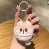 Sleutelhanger Hanger met Bel Bont Vos Gezicht Roze Pootafdrukken Zacht Pluche Sleutelhanger Tassen Rugzakken Decoratieve Accessoires