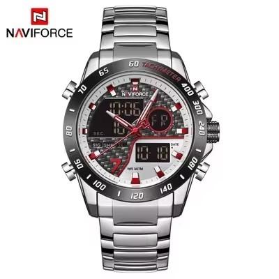 Nouvelle Montre-Bracelet Numérique LED de Luxe NAVIFORCE Homme Lumineuse Étanche Montres à Quartz pour Hommes Horloge Originale en Acier Inoxydable 9171