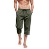 Herren Sieben-Viertel-Hose Elastischer Bund Kordelzug Tasche Lässig Strand Yoga Capri-Hose Leicht Bequem