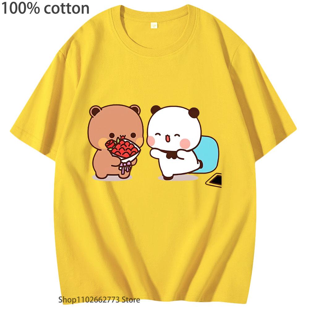 Urocze koszulki Dudu Witamy w domu Bubu Koszulka graficzna Kobiety Mężczyźni Casual Kawaii Nadruk Misia Pandy T-shirty Letnia bawełniana koszulka