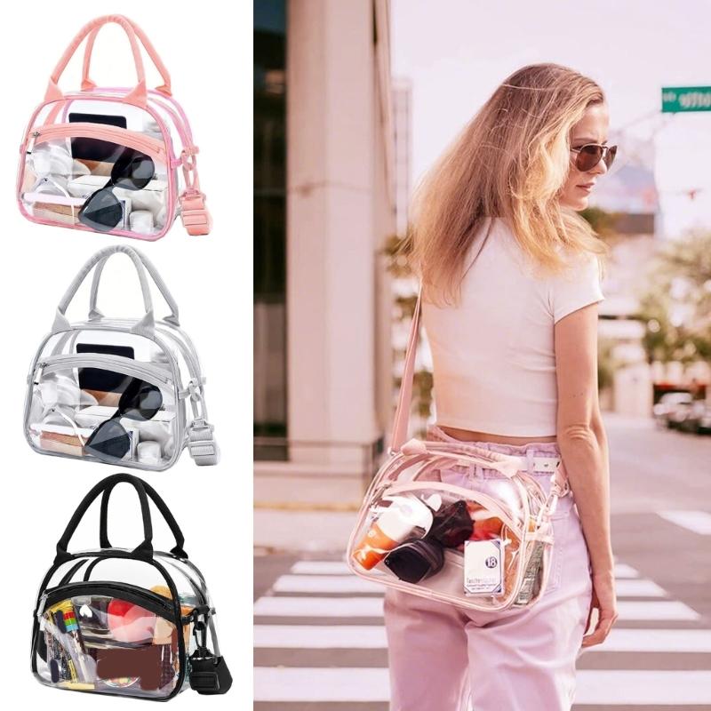 Waterproof Cosmetic Bag Clear Makeup Bag with Adjustable Straps Large Capacity Toiletry Bag Storage Bag Wash Bag
