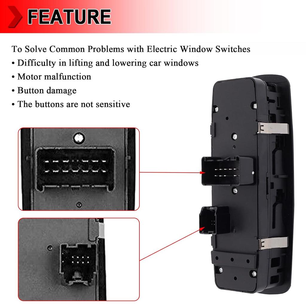 68271203AB Power Window Master Switch Front Driver Left Side Fit for Dodge Dart 2013-2016, Fit for Jeep Cherokee 2014-2016, Replace 68271203AA