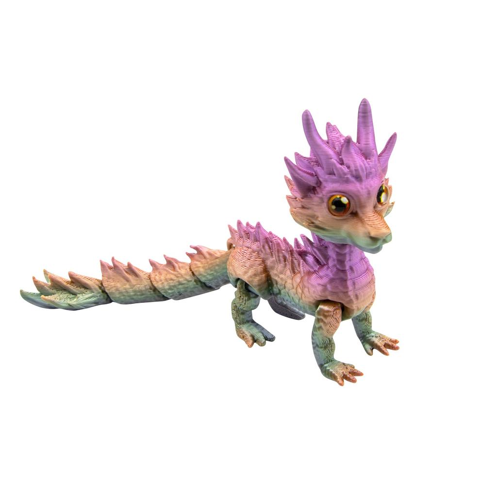 3D Printed Long Haired Dragon Multi-color Gradient Toy Ornament