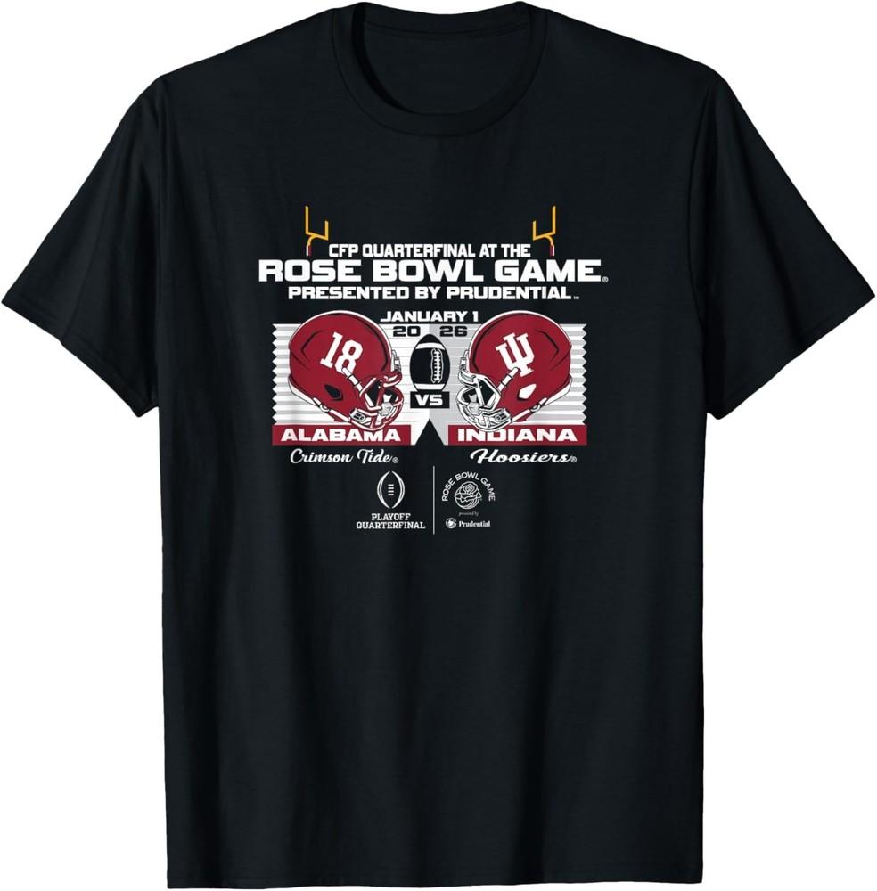 Alabama Crimson Tide vs Indiana Hoosiers CFP Rose Bowl 2026 T-Shirt Unisex T-Shirt XXXXL