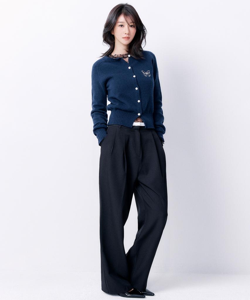 Nigaennikol Double Waistband Slacks_Black