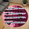 1pc Heart Pattern Round Chair Mat Office Area Rug - Non-Slip, Floor Mat for Office, Bedroom, and Indoor Decor P127140