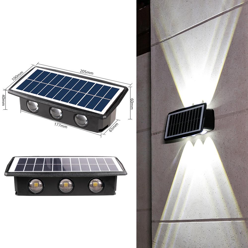 Solar Double Head Wall Light: Waterproof Outdoor Spotlight for Villas and Courtyards