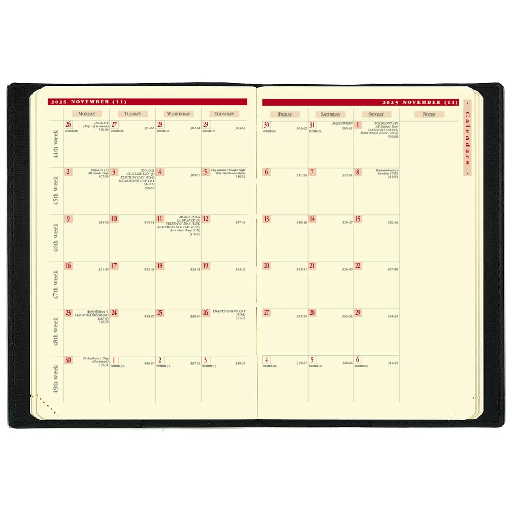 Quo Vadis Business Prestige 4/Soho Diary (Starting April 2025) (Weekly Vertical, A6 Variant Size, 10x15cm), Red, QUOVADIS qv60105rd