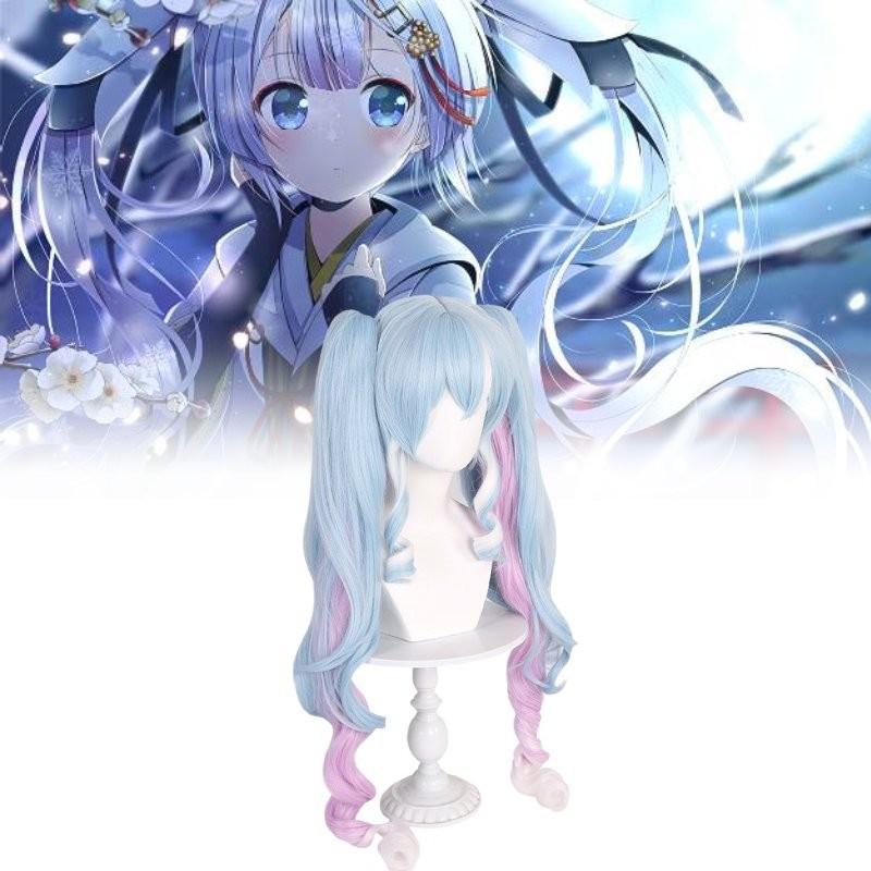 Lange Snow Miku Cosplay-Perücke aus hitzebeständiger Kunstfaser für Damen, perfekt für jeden Hautton