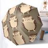 1pc Hedgehog Pattern Automatic Folding Umbrella - Compact 8-Rib Design, Durable Plastic & Iron, Lightweight for Outdoor Daily Use005