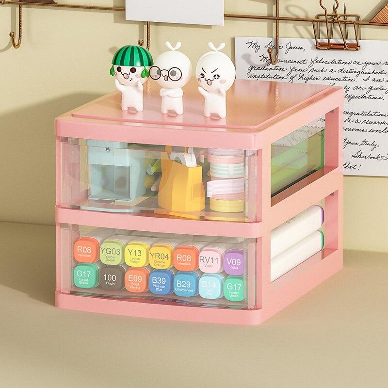 JOJAJU 1Pc Storage Box,Space-Saving Clear Drawer Organizer (2/3/4-Tier) Sort Office,Home,dormitory,Makeup, Pens, Jewelry