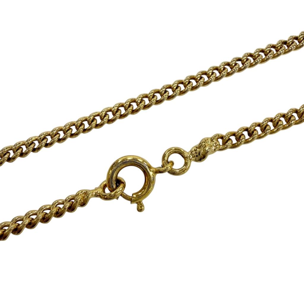 Great CELINE Necklace Clock motif logo pendant accessory gold metal Women Used