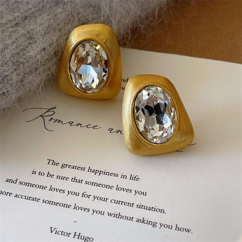 Irregular Zircon Earrings Women Minimalist Ear Jewelry