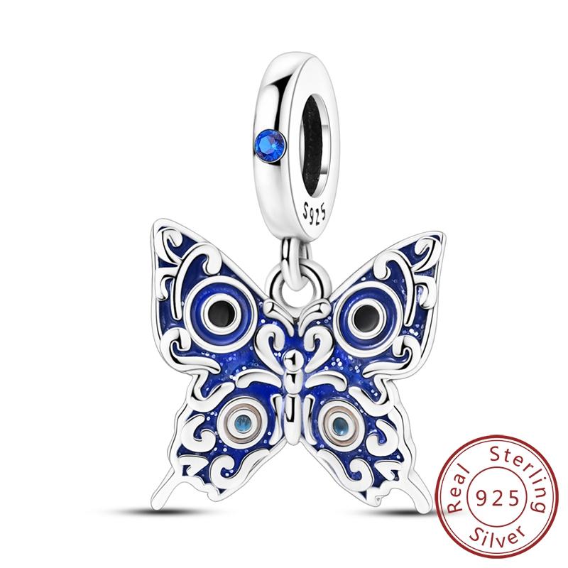 Real Copper Charms Luminous Firefly Butterfly Sunflower Pink Beads Fit Original Bracelet Women Birthday Diy Jewelry