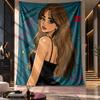 Wandbehang-Gobelin, Stoff-Hintergrund mit Aufdruck von Sabrina Carpenter für Schlafsaal-Party-Dekoration