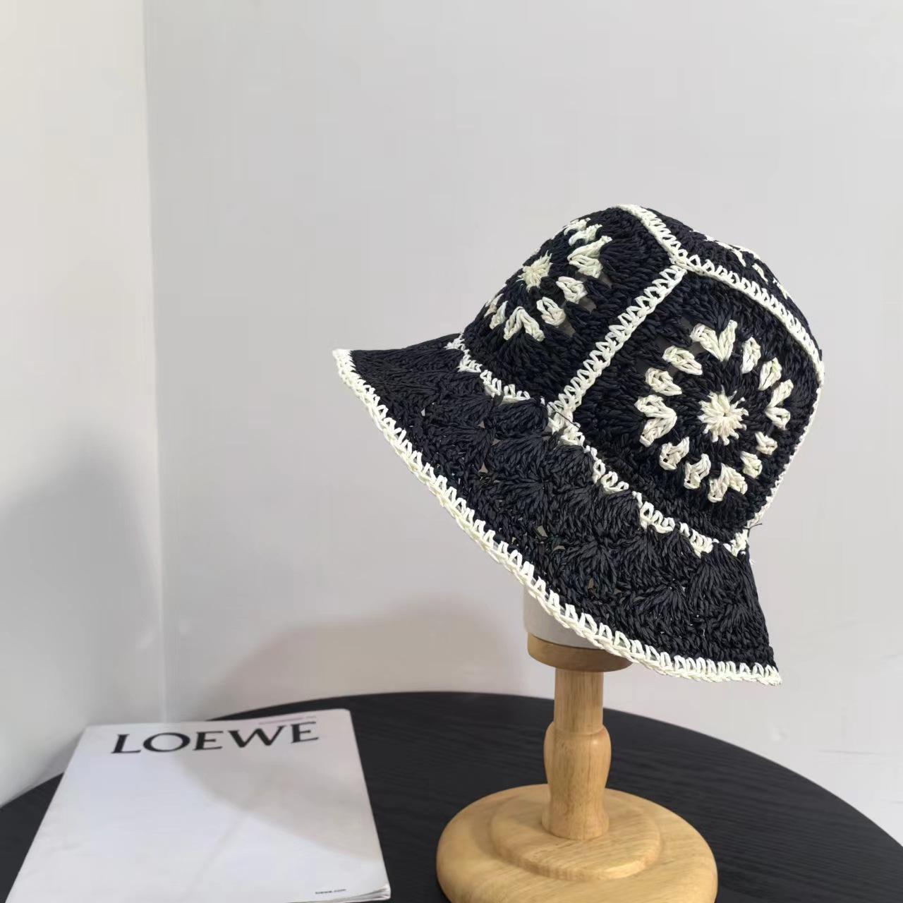 

Весенне-летняя соломенная шляпа детская шляпа-ведро темперамент универсальная повседневная пляжная шляпа женская соломенная шляпа с цветком затенение защита от солнца карнизы M（56-58cm） чёрный