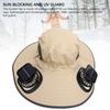 Detachable Sun Fan Hat 3 Speeds Adjustable UPF50 Breathable Wide Brim Sun Bucket Hat With 2 Solar Fan For Men