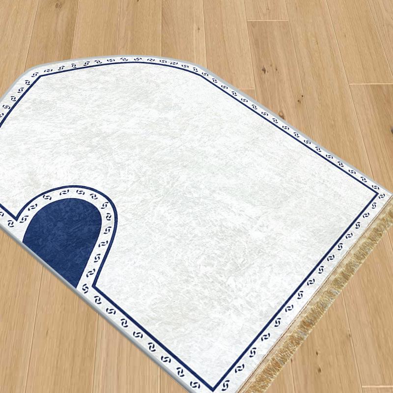 Solid Color Velvet Diamond Floor Mat: Gold, Non-Slip, Thickened with Tassels