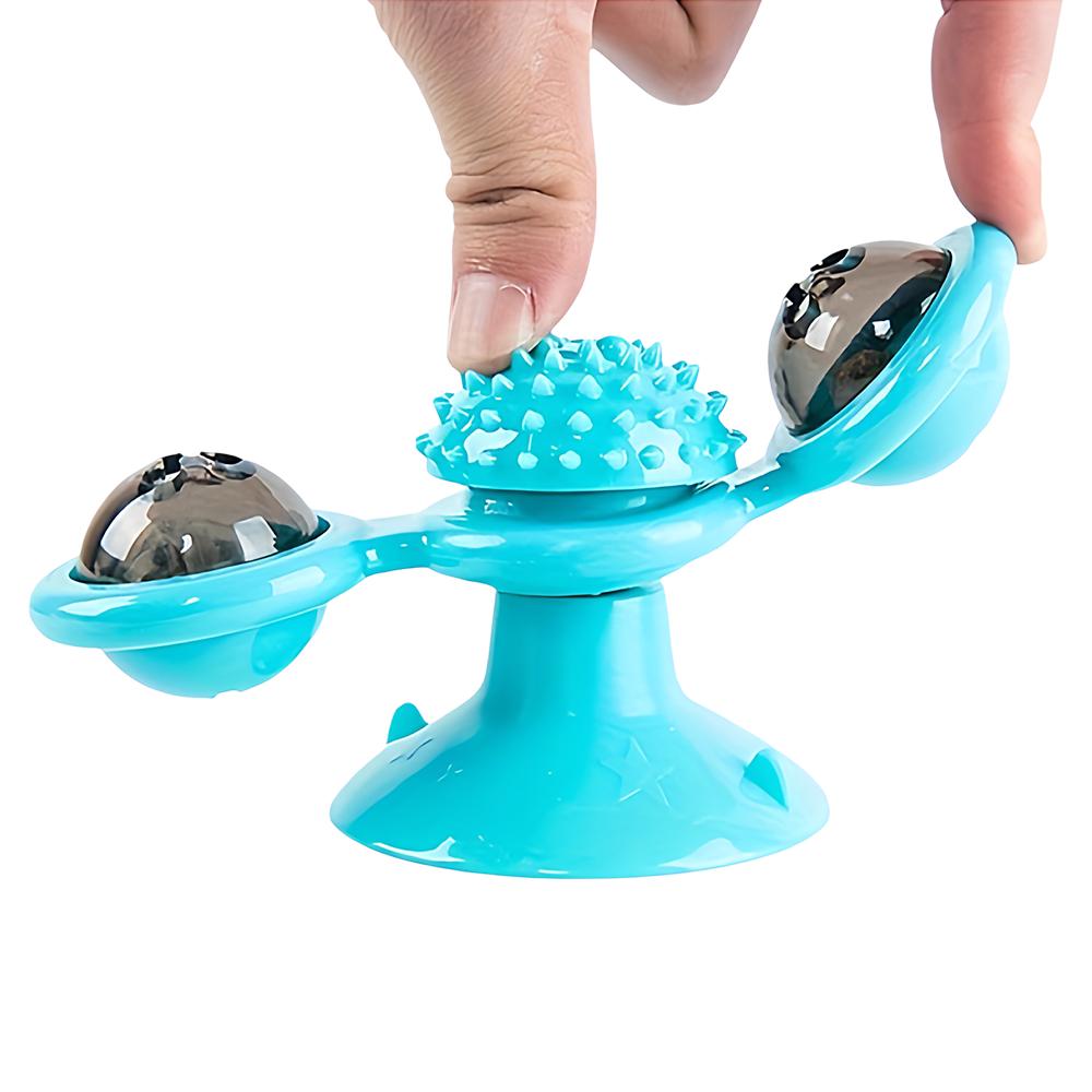 Cat Pinwheel Toy with Light, Rotating Rubbing & Scratching Cat Carousel, Interactive Self-Playing Cat Toy, 1PC