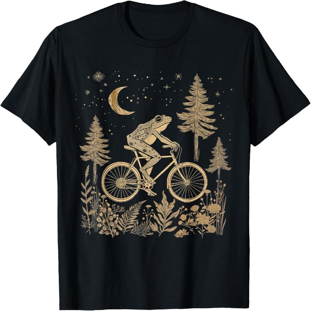 

Cottagecore Frog Bicycle Funny Aesthetic T-Shirt XXXXXL чёрный