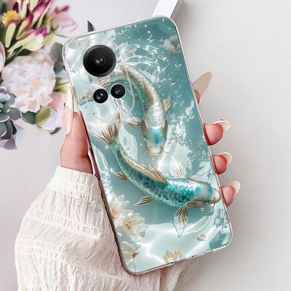 For Oppo Reno 10 5G Case CPH2531 Luxury Fashion Painted Cover Soft Slim Phone Case For Oppo Reno 10 Pro Plus Reno10 Pro+ 5G Bags