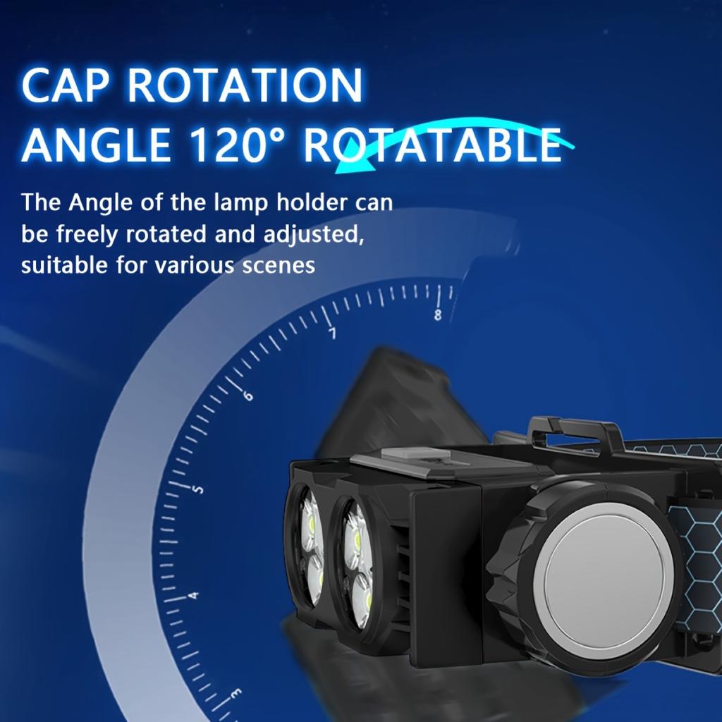 Lightweight and Ultra Bright Headlights with Multi-mode Magnetic Suction and Rotatable Head for Long-distance Night Fishing and Running Maintenance