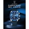 POEDAGAR Men Watch Fashion Sport Chronograph Silicone Quartz Watches Top Brand Luxury Waterproof Luminous Date Wristwatch