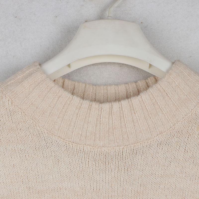 House Autumn and Winter New Arrival Export European and American Women's Clothing Mid Round Neck Long Sleeves Sweater Mid Length Long Length Knitwear