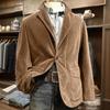 Men's Solid Color Corduroy Warm Pocket Suit Jacket Cardigan Men's Casual Suit