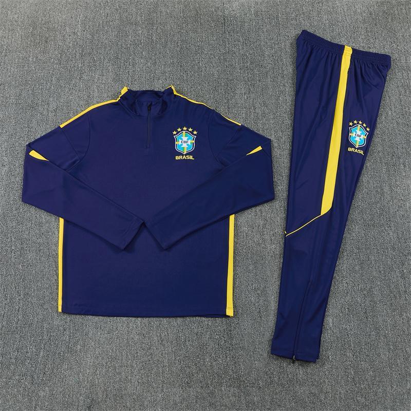 Adult National Team Soccer Training Jerseys Long Sleeve Half Zip Cotton Blend Sports Wear
