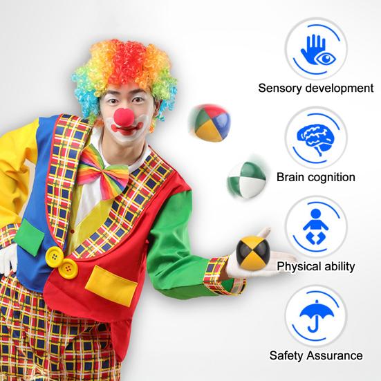 PU Leather Juggling Balls Multi-Color Contrasting Design Rebound Ball Professional Smooth Grip Beginner Practice Balls for Stress Relief Office and