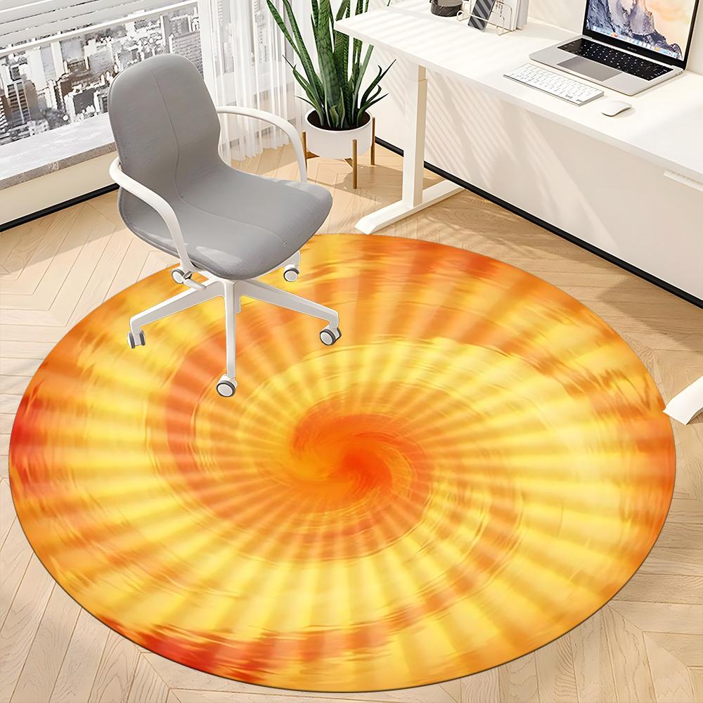 1pc Spiral Sunburst Chair Carpet for Office, Soft and Durable Office Rug for Interior Decoration, Perfect for Office Yy251227088