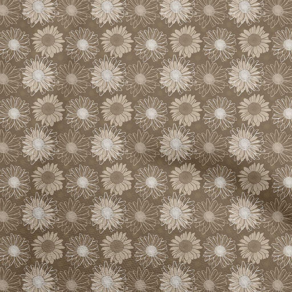 oneOone Cotton Flex Medium Blue Fabric Floral Fabric For Sewing Printed Craft Fabric By The Yard 40 Inch