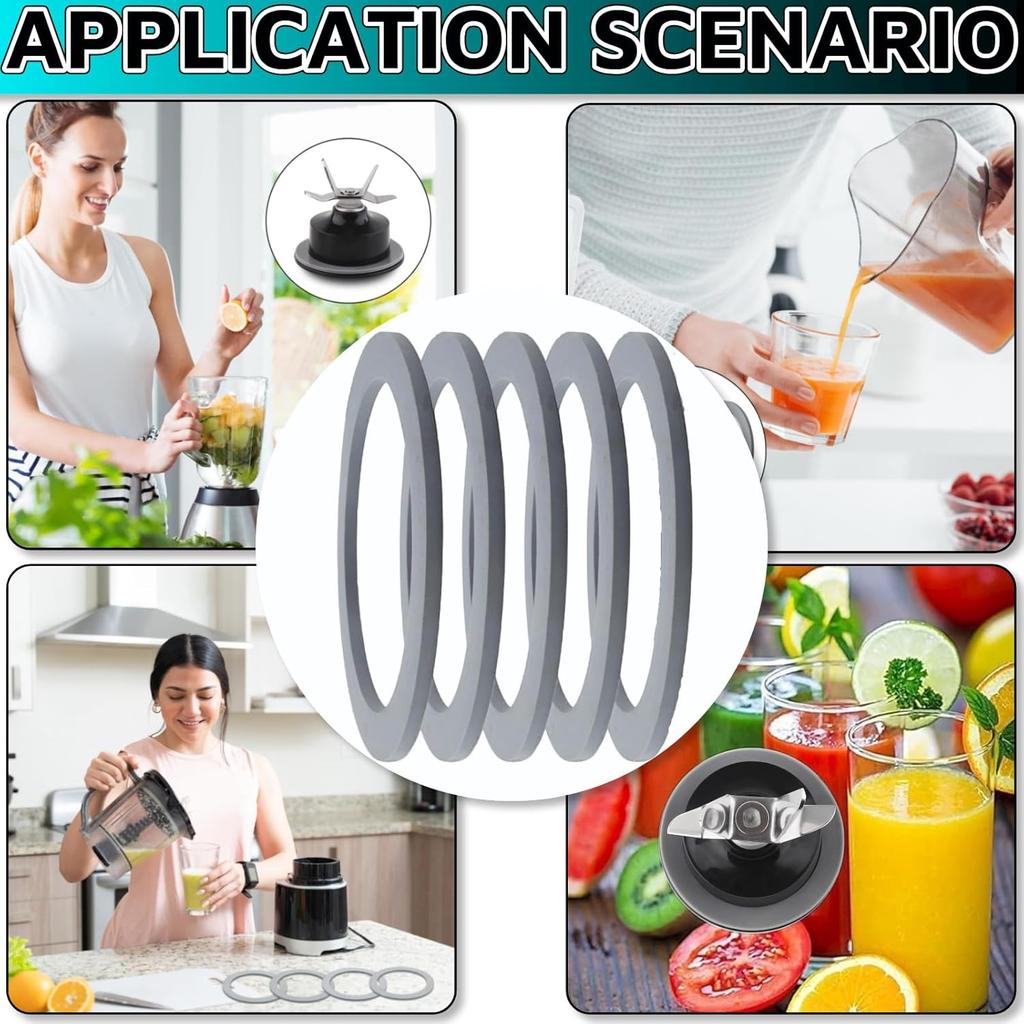 Hamilton Beach Blender O-Ring Gasket Seal - 5 Pcs Replacement Parts for Blender & Food Processor
