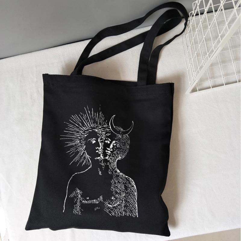 Sun mit drukuj na co dzień torebka damska Ins cartoon zabawa Harajuku damskie torby na ramię o dużej pojemności nowa torba na zakupy w stylu Vintage;