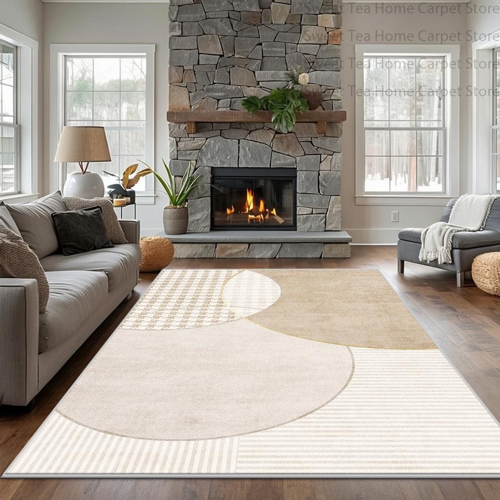 Nordic Simple Geometric Style Living Room Carpet Non-slip Washable Bedroom Large Area Rug Easy Clean Soft Party Home Decor Mat