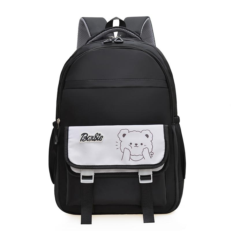 

New style schoolbag: cute and simple backpack for middle and high school students and children, large capacity, double-shoulder 17 Inches чёрный