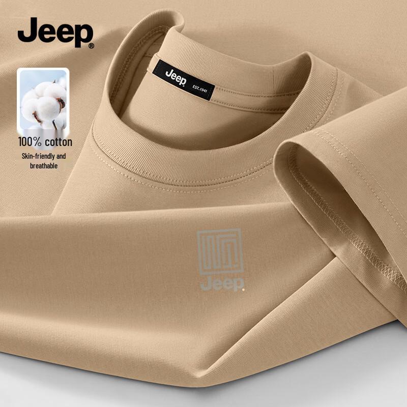 JEEP Men s Pure Cotton Round Neck T-Shirt 5XL