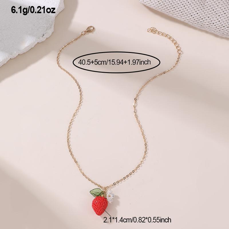 Gold-Plated 3D Fruit Pendant Necklace Suitable For Everyday Wear Birthday/Holiday Gift
