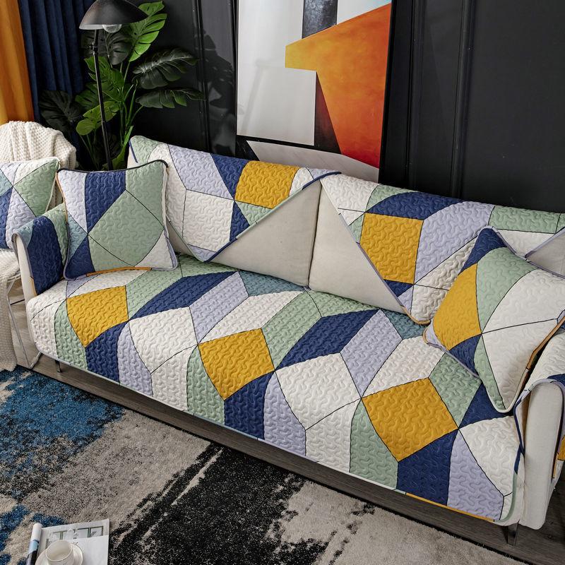 Quilted Sofa Towel Cushion Four Season Universal Slipcover Non-slip Cloth Sofa Covers for Living Room Couch Sofa Towel