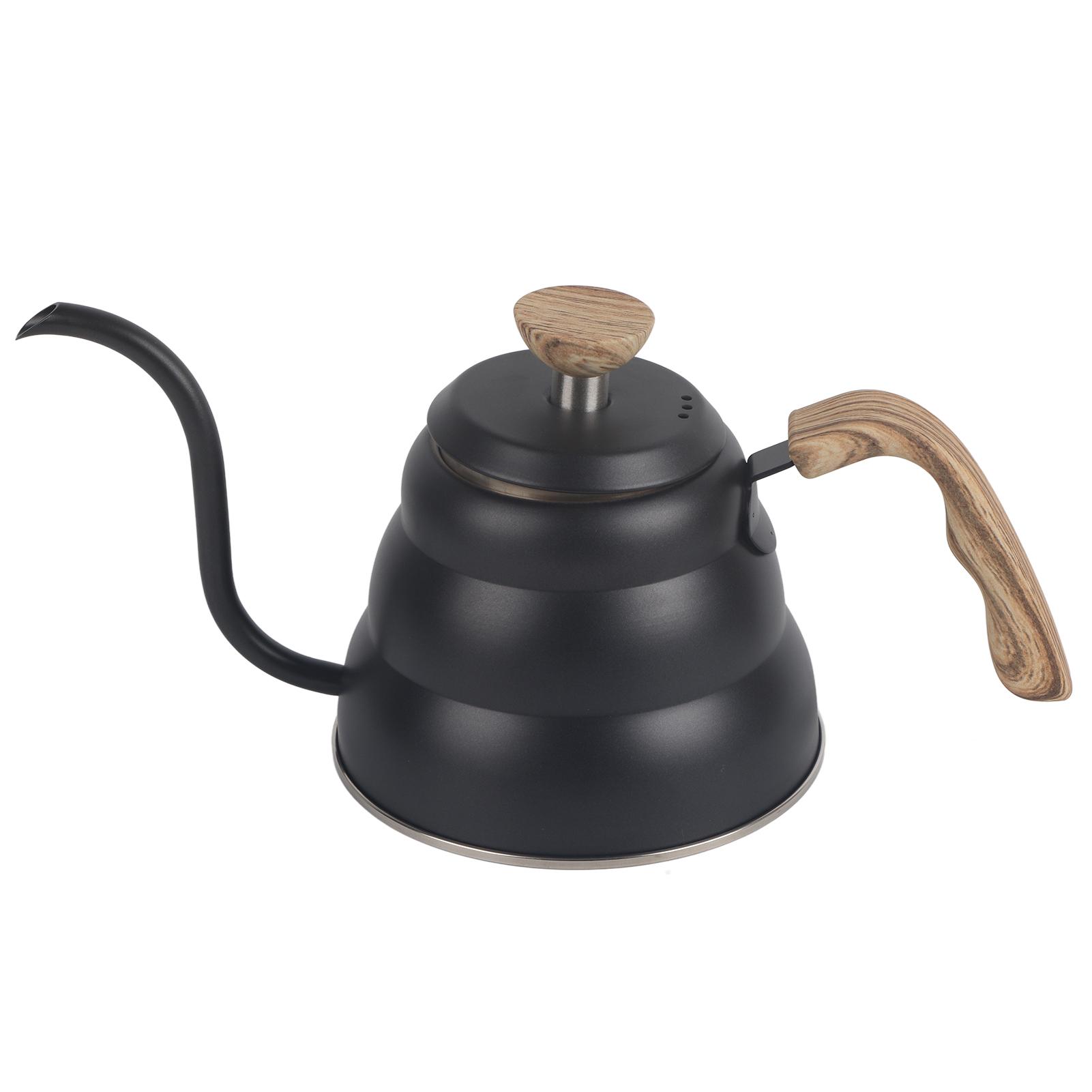 

Кофейник из нержавеющей стали для пуровера, чайник, носик «гусиная шея», кастрюли с термостойкой ручкой, бытовые кухонные принадлежности