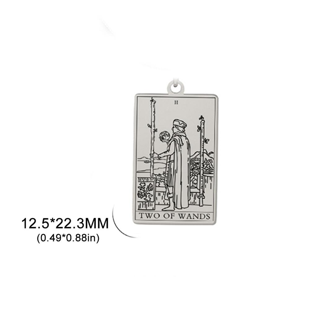 LIKGREAT Stainless Steel Tarot Cards Pendant The Suit of Cups Wands Minor Arcana Tarot Jewelry Vintage Astrology Amulet