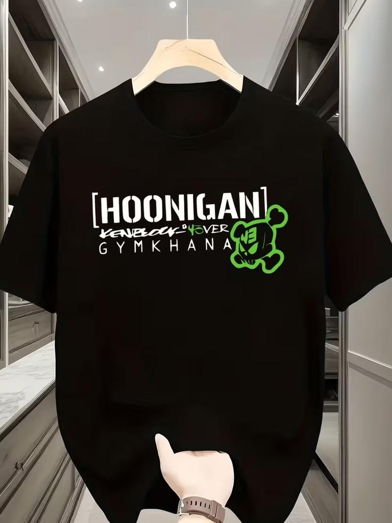 Unisex T-shirt American Racing Style HOONIGAN Ken Block Gymkhana Printed Short-Sleeve T-Shirt, Fashionable and Tren
