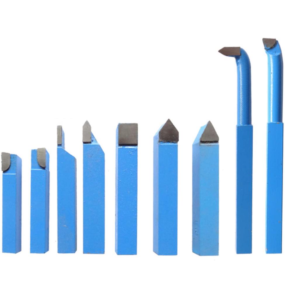 Mini DIY Cutting Tool Set of HSS for Iron A'sTool Lathe, Lathe, 9, Steel, Blue,