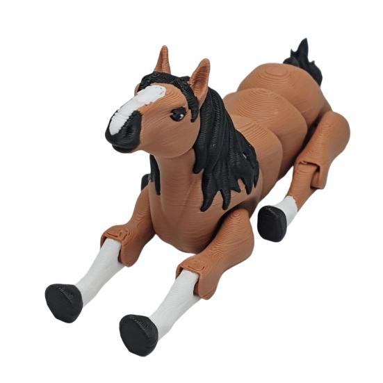 3D Printed Horse Figurine Movable Joints Simulation Horse Figure Stress Relief Articulated Animal Fidget Toy Desktop Decoration Ornament