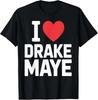 Eu Amo Drake Maye Jogador de Futebol Coração de Fãs Camiseta