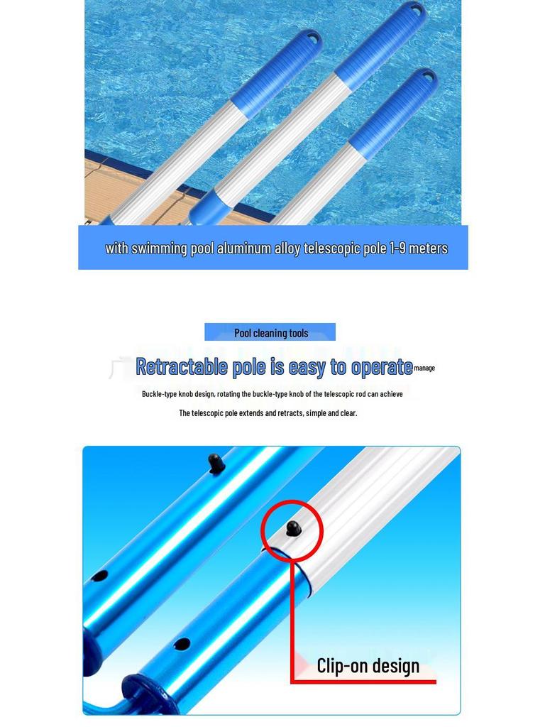 Reinforced Aluminum Pool Skimmer Leaf Net for Deep and Shallow Water Cleaning