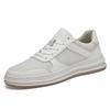 New Men's Breathable Mesh White Sneakers: Thick Sole, Round Toe, Lace-Up, Versatile for Casual and Work Wear