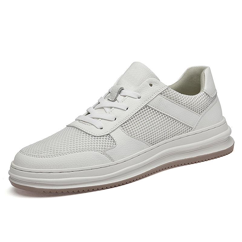 Men s Breathable White Mesh Low-Top Sneakers - Trendy and Versatile for Spring/Summer. 46 белый