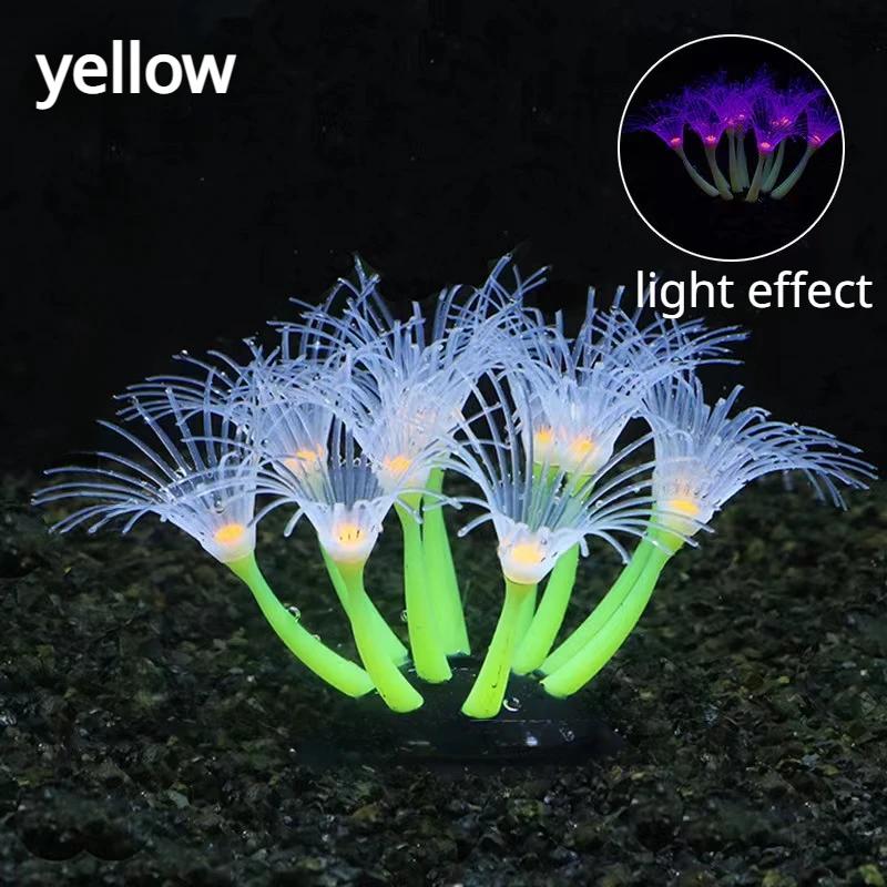 New Simulation Silicone Coral Fish Tank Aquarium Aquascape Decoration Supplies Aquatic Plant Coral Fluorescence Ornaments